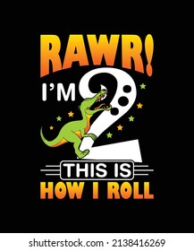 Rawr! Ich bin 2 so mache ich T-Shirts, Jurassic Park World Silhouette Geburtstagsdesign