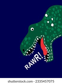 Rawr Dino vector graphic for tshirt kids and other print