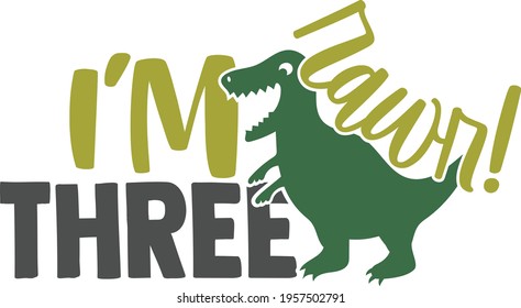 Rawr I'm Four - Dinosaur Birthday design