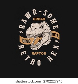 Rawr Algum retro rec urbano raptor rótulo sinal vetor