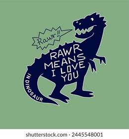 Rawr Trex lustige Hand gezeichnete Doodle, Cartoon Alligator. Gut für Poster oder T-Shirt textiles Grafikdesign. Vektorgrafik handgezeichnete Abbildung.