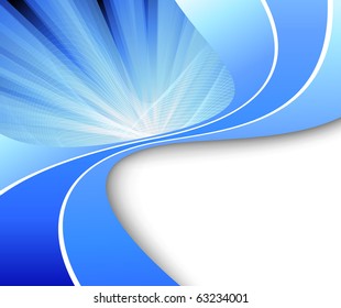 Ray abstract blue background. Vector illustration