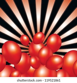 ray background with festive balloons (also available jpg version)