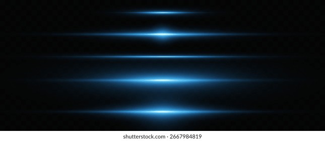 Rayo de luz azul sobre fondo transparente.
