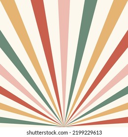Ray burst concentric stripes vector background. Merry Christmas sunburst surface design. Retro Groovy aesthetic radial rays backdrop.