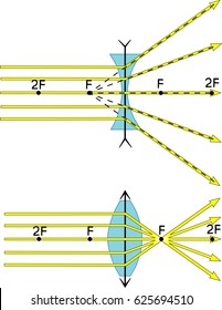 Ray diagrams for lenses