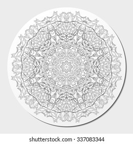 Ray edge mandala tracery wheel mehendi  design. Tracery calming ornament. Neat even binary harmonious doodle texture. Indifferent discreet. Ambitious bracing usable doodling mehndi pattern. Vector. 