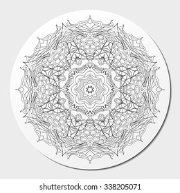 Ray edge mandala tracery wheel mehendi  design. Tracery calming ornament. Neat even binary harmonious doodle texture. Indifferent discreet. Ambitious bracing usable doodling mehndi pattern. Vector. 