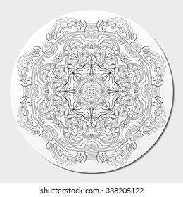 Ray edge mandala tracery wheel mehendi  design. Tracery calming ornament. Neat even binary harmonious doodle texture. Indifferent discreet. Ambitious bracing usable doodling mehndi pattern. Vector. 