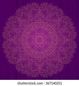 Ray edge mandala tracery wheel mehndi design. Tracery calming ornament. Neat even monochrome harmonious doodle texture. Indifferent discreet. Trace bracing usable doodling mehndi pattern. Vector.