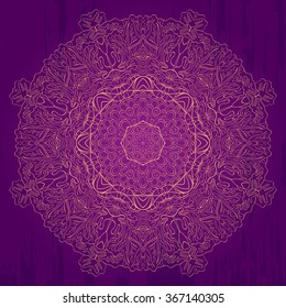 Ray edge mandala tracery wheel mehndi design. Tracery calming ornament. Neat even monochrome harmonious doodle texture. Indifferent discreet. Trace bracing usable doodling mehndi pattern. Vector.