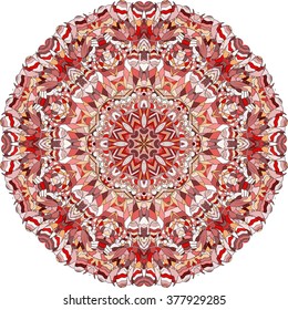 Ray edge mandala tracery wheel mehndi design. Tracery calming ornament. Neat even colorful harmonious doodle texture. Indifferent discreet. Trace bracing usable doodling mehndi pattern. Vector.
