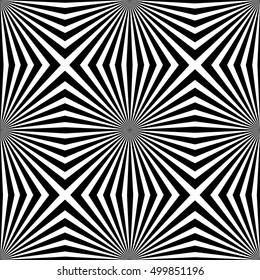 ray effect seamless pattern. Vector background. Black rays on white background. Vector graphic.