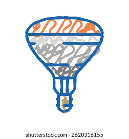 ray glow light bulb doodle icon sketch vector. ray glow light bulb sign. isolated symbol illustration