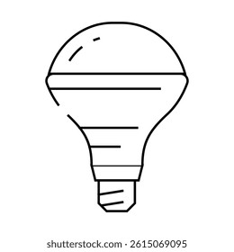 ray glow light bulb line icon vector. ray glow light bulb sign. isolated contour symbol black illustration