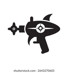 Ray Gun Atômica Silhueta Vetor Ilustração