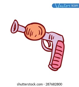 Ray Gun cartoon doodle, vector illustration. 