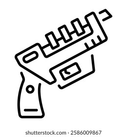 Ray gun icon in linear style 
