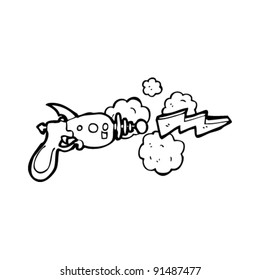 ray gun shooting lightning bolt cartoon
