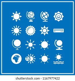 ray icon. 16 ray vector set. sun, eclipse, dvd player and earth globe icons for web and design about ray theme