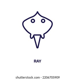 ray icon from animals collection. Thin linear ray, sun, science outline icon isolated on white background. Line vector ray sign, symbol for web and mobile