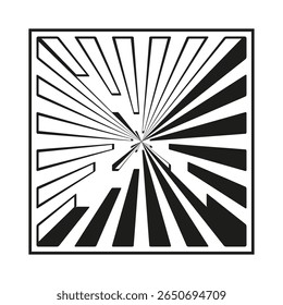 Ray icon pattern. Black line design. Radiant burst illustration. Vector shine symbol.