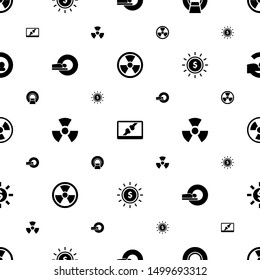 ray icons pattern seamless white background. Included editable filled radiation, x ray on display, MRI, dollar in sun icons. ray icons for web and mobile.