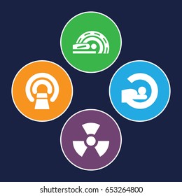 Ray icons set. set of 4 ray filled icons such as MRI