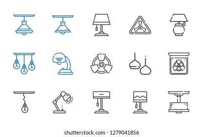 ray icons set. Collection of ray with lamp, radiation, light, nuclear. Editable and scalable ray icons.