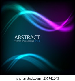 Ray light background blue and purple curve line technology digital lighting art background for text and message design , vector