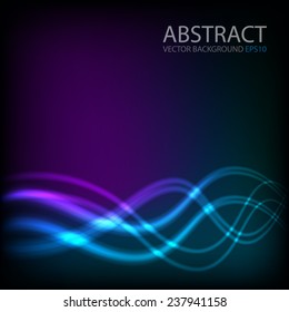 Ray light background blue and purple curve line technology digital lighting art background for text and message design , vector