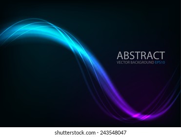Ray light background blue and purple curve line technology digital lighting art background for text and message design , vector