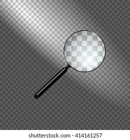 ray of light and magnifying glass