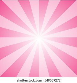 Ray of light pink sunburst background and vector illustration.