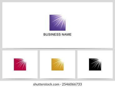 Ray Light Shine Square Logo Design