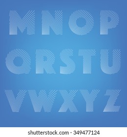 Ray lines alphabet