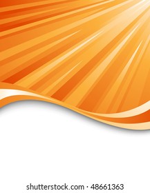 Ray orange background. Vector illustration