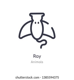 ray outline icon. isolated line vector illustration from animals collection. editable thin stroke ray icon on white background