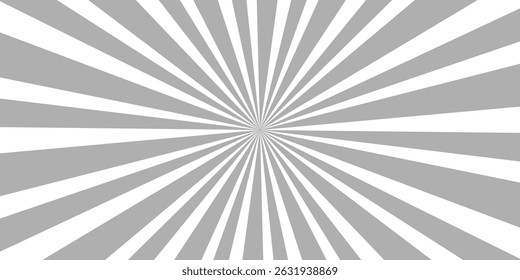 Ray sun light. Sunburst background. Radial circle line. Pattern starburst. Comic beam lines. Sun effect rays. Abstract firework. Concentration stripe. Cartoons lightning style. Vector illustration