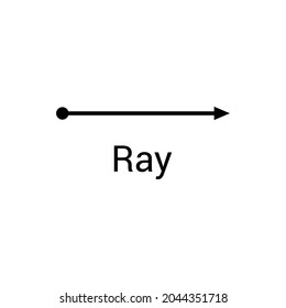 ray symbol in math vector illustration