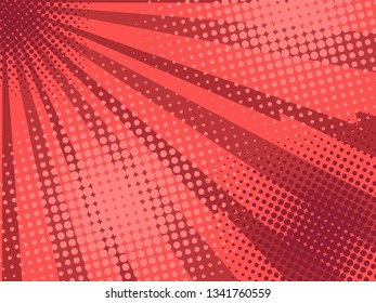 Ray vector background for comics. Red color