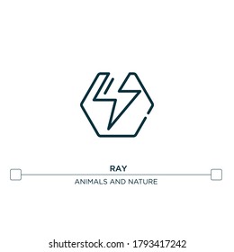 ray vector line icon. Simple element illustration. ray outline icon from sea life set concept. Can be used for web and mobile
