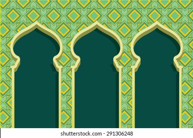 raya/ muslim arch architecture vector/illustration