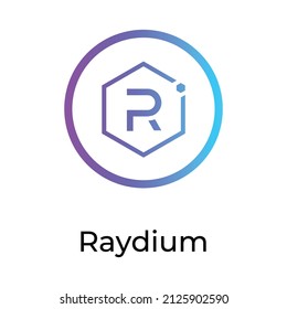 Raydium Cryptocurrency token icon. RAY token symbol. Cryptocurrency vector icon. Flat Vector illustration - Vector