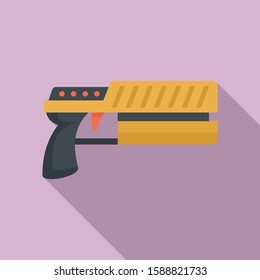 Raygun blaster icon. Flat illustration of raygun blaster vector icon for web design