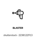 raygun blaster icon vector. Linear style sign for mobile concept and web design. raygun blaster symbol illustration. Pixel vector graphics - Vector.