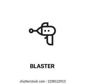 raygun blaster icon vector. Linear style sign for mobile concept and web design. raygun blaster symbol illustration. Pixel vector graphics - Vector.
