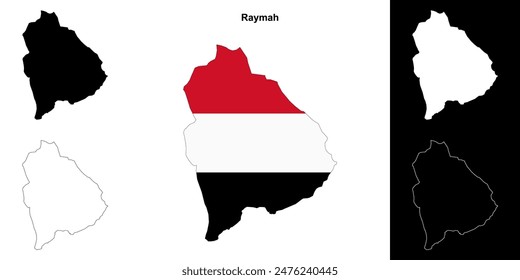 Raymah Governorate Outline Map Set