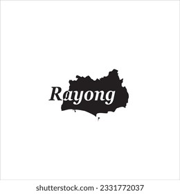 Rayong map and black lettering design on white background