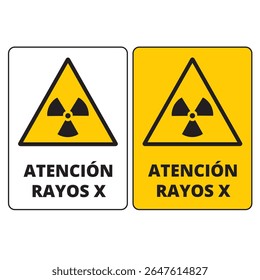 Atención rayos x signs on a white background (trad. Danger radiation)
